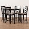 Baxton Studio Lanier Sand Upholstered Espresso Finished 5-Piece Wood Pub Set 157-9599-9776 - alternate 2